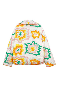 Veste femme à grandes fleurs et matelassage en losanges style bohème - Mirthe