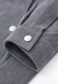 Herren-Cordjacke mit Hemdkragen, Brusttasche und Reißverschluss – Amaury