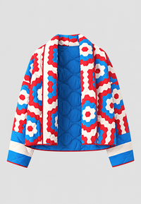 Veste kimono matelassée femme à grands motifs géométriques - Odette