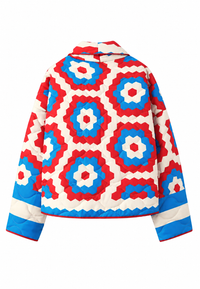 Veste kimono matelassée femme à grands motifs géométriques - Odette