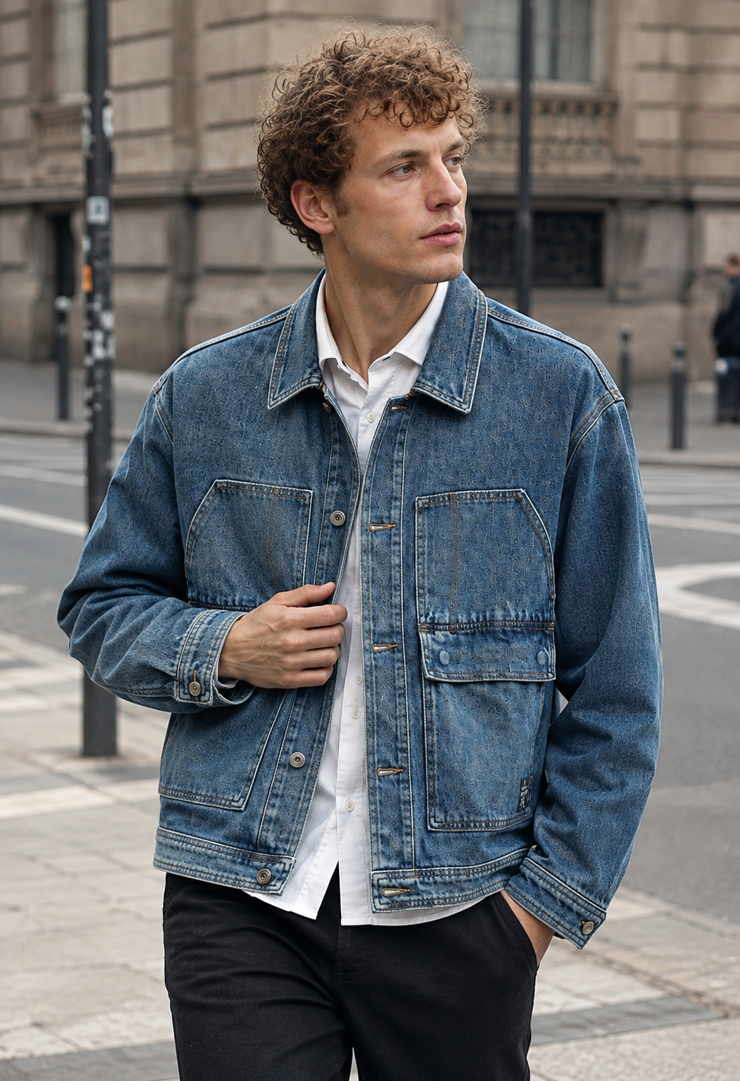 Jeansjacke mit großen Taschen im Washed-Look – Kaspar