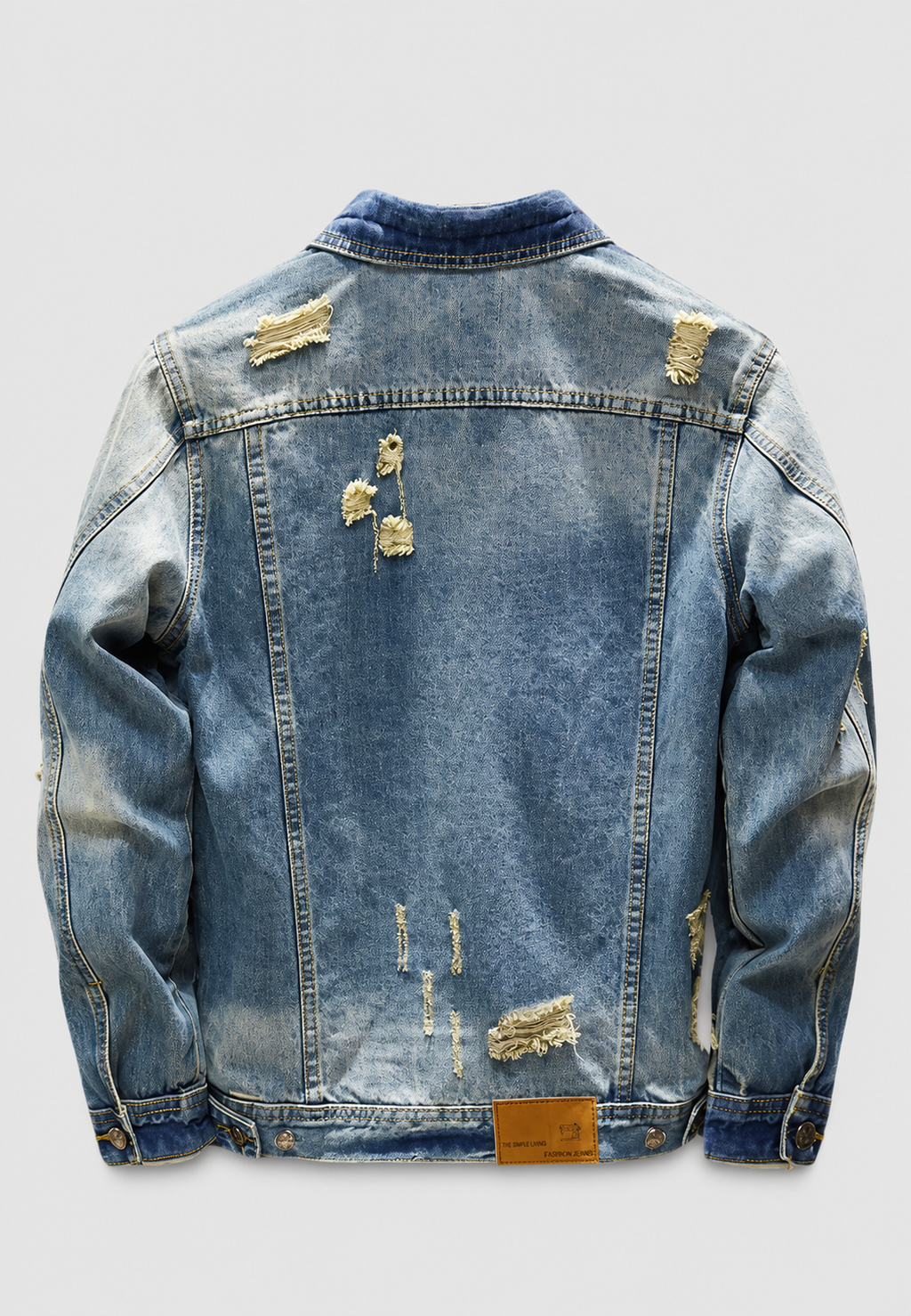 Herren-Jeansjacke in Slim-Fit-Passform mit Rissen und Wasch-Effekt – Levon