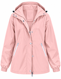 Wasserdichte Damen-Regenjacke mit Kapuze, Taschen und Reißverschluss – Verena