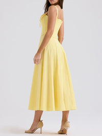 Emily - Robe jaune décontractée et féminine pour femme
