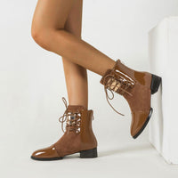 Anny - Bottines à lacets avec empiècements contrastants et touches métalliques
