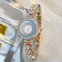 Montre-bracelet femme avec cadran rond et cristaux - Marvella