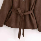 Damenjacke aus Wildleder mit Gürtel - Avelise