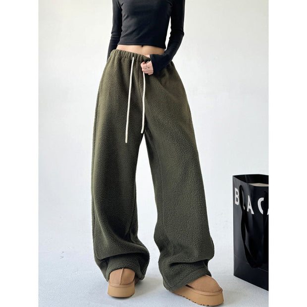 Pantalon baggy en peluche pour femme - Novanne