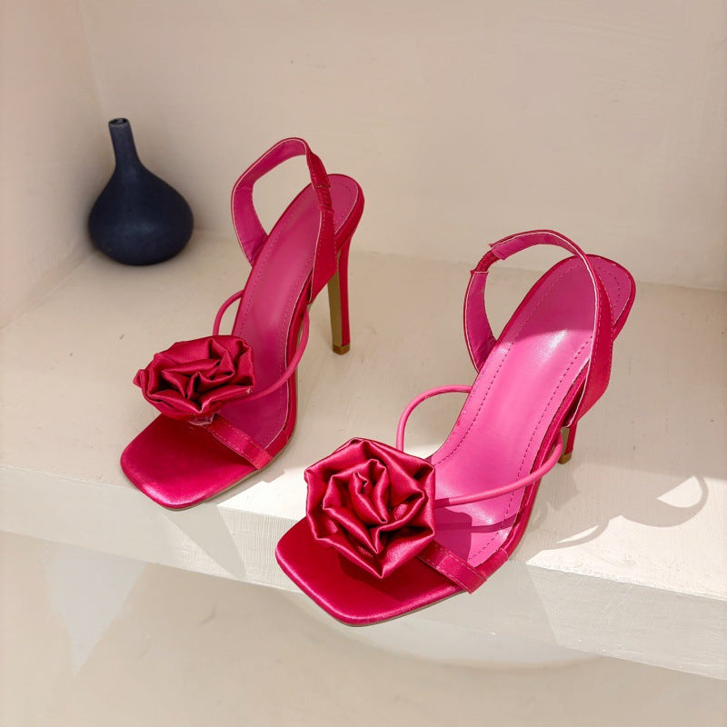 Party-Sandalen mit Blumenabsatz für Frauen - Kiara
