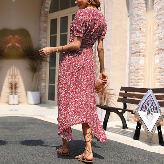 Scarlett - Robe midi avec boutons et imprimé floral