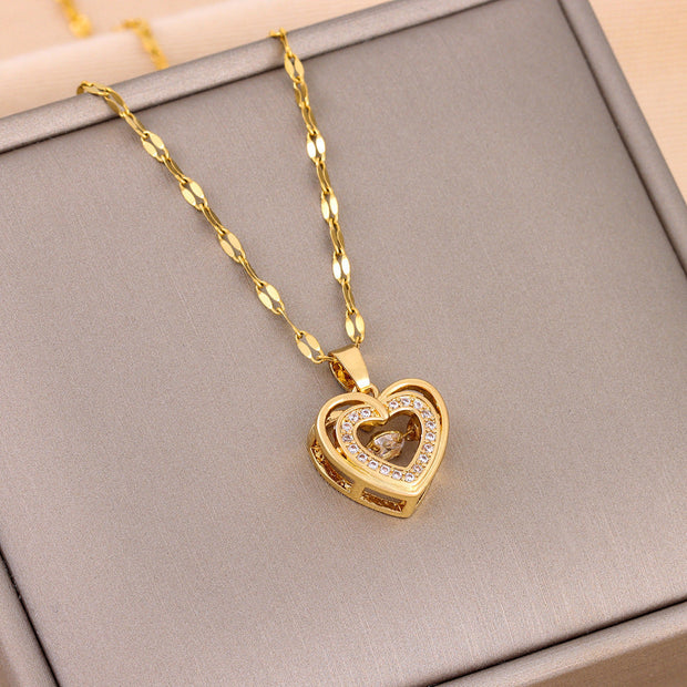 Collier double cœur femme - Liora