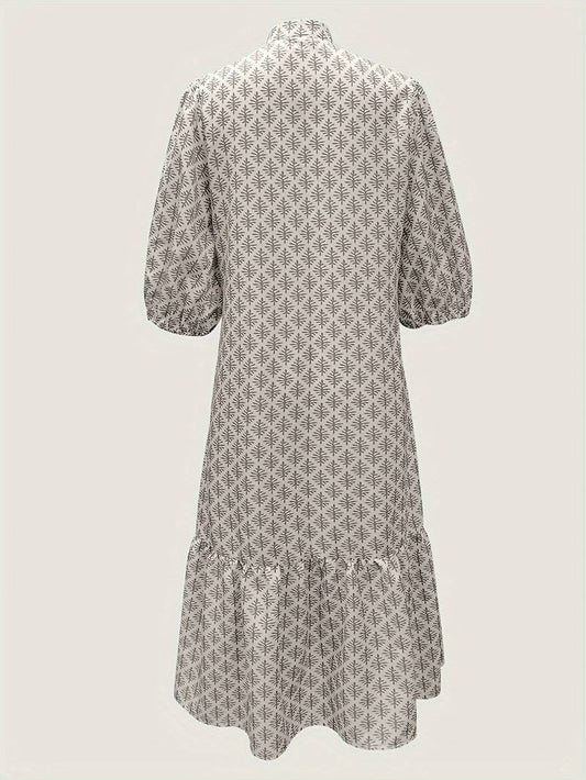 Ruffa - Printed dress with lantern sleeves