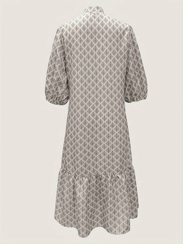 Ruffa - Printed dress with lantern sleeves