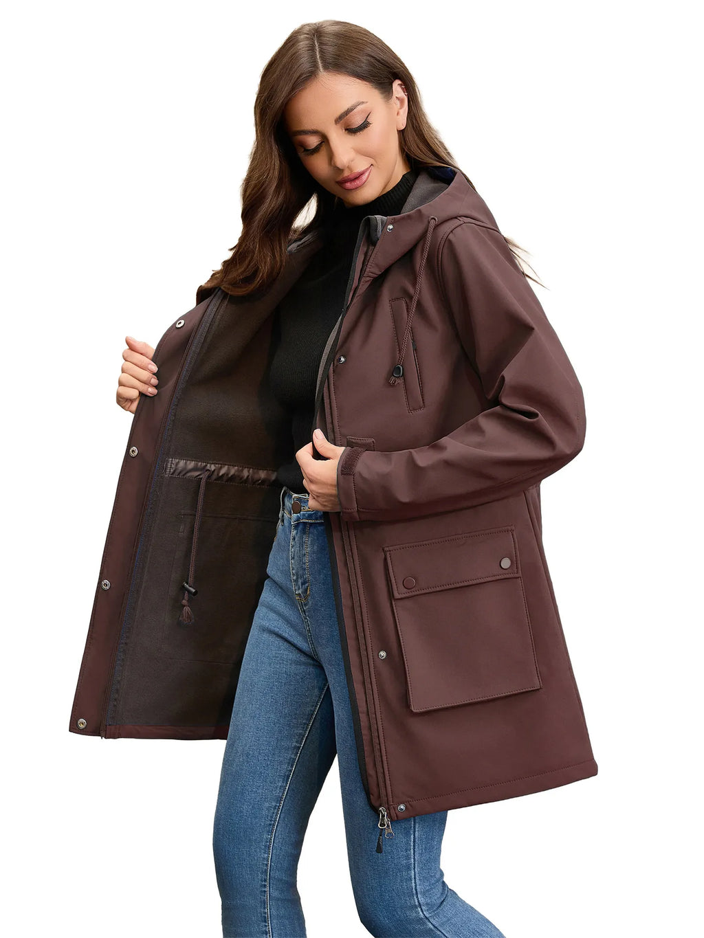 Wasserdichte Damen-Softshelljacke mit Kapuze - Elina