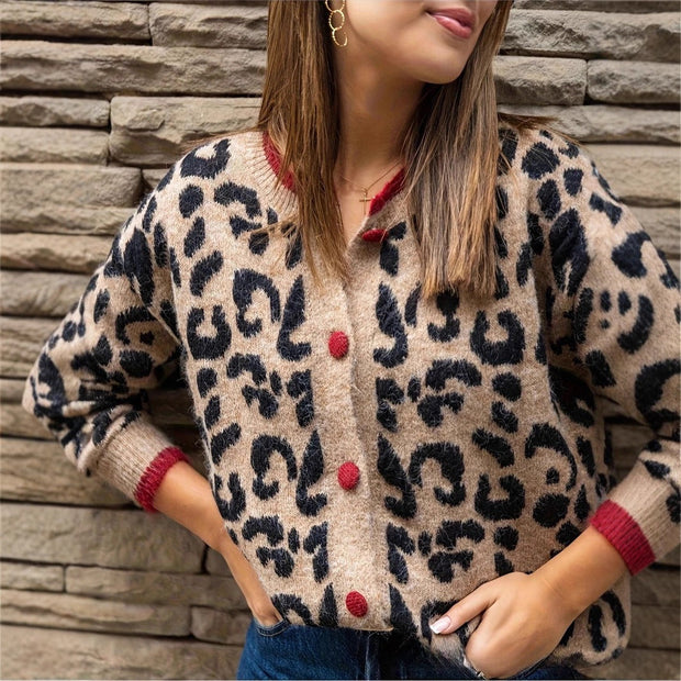 Cardigan imprimé en maille pour femmes - Maelen