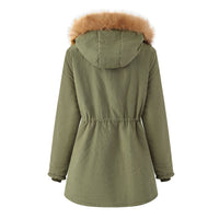 Veste matelassée pour femme avec capuche en fourrure synthétique - Doriana