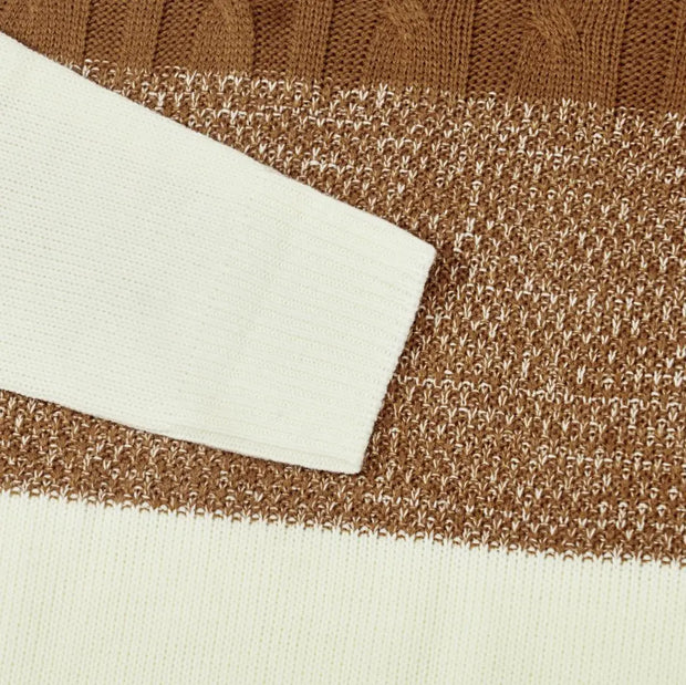 Giam - Langärmeliger, lässiger Herren-Strickpullover mit Farbblöcken