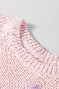 Colette - Pullover mit Blumenstickerei, Rosenblättern und -fäden