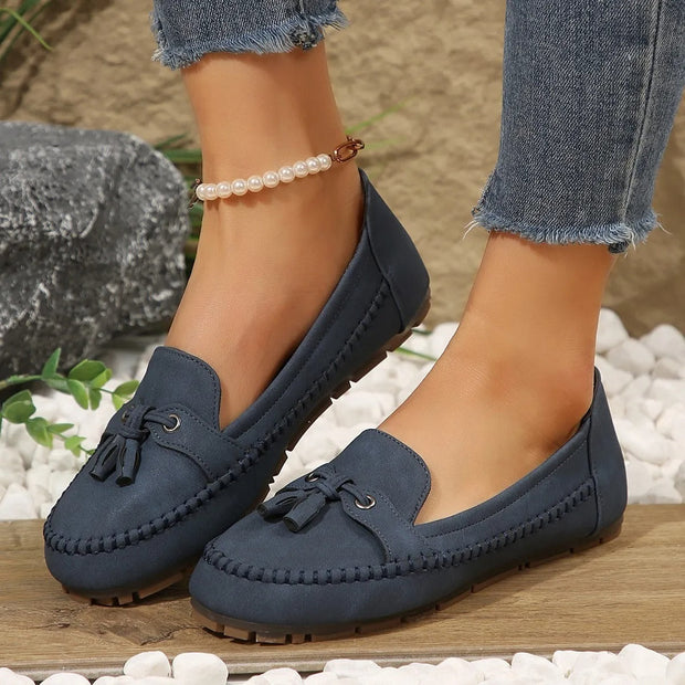 Mocassins plats antidérapants pour femmes avec nœud - Martina