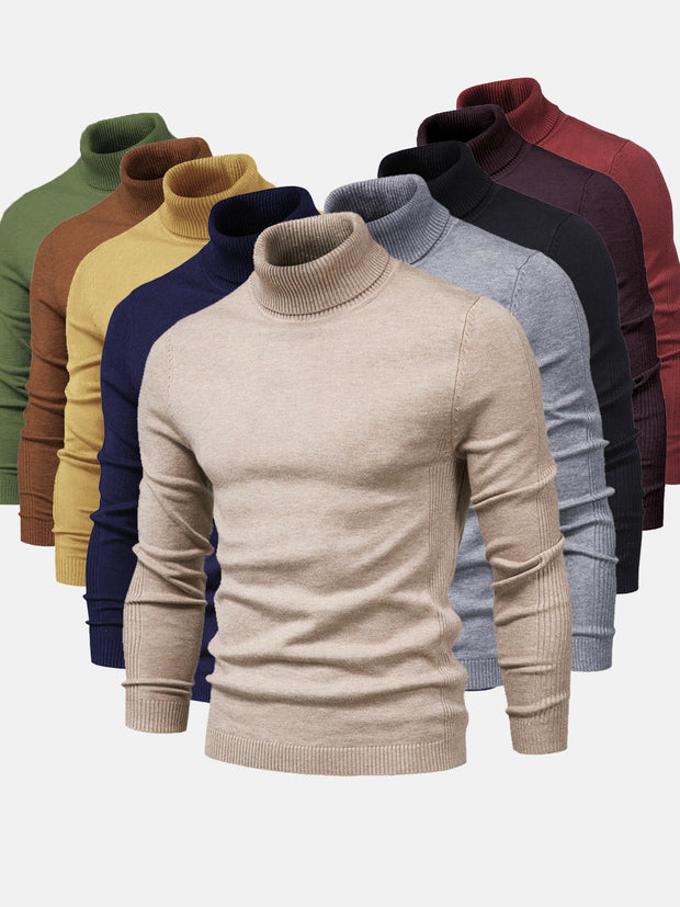 Pull à col roulé pour hommes, lavable
