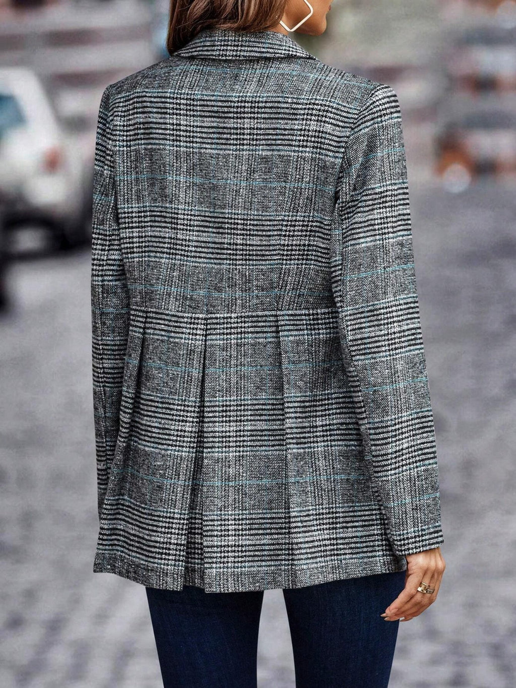 Gilda - Blazer mit geknöpftem Reverskragen aus Plaid