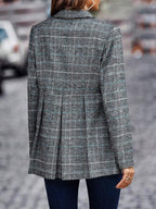 Gilda - Blazer mit geknöpftem Reverskragen aus Plaid