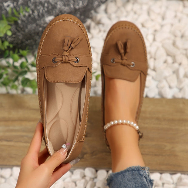 Mocassins plats antidérapants pour femmes avec nœud - Martina