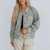 Veste en jean à imprimé animalier pour femme - Livaine