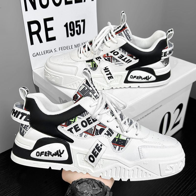 Herren-Turnschuhe mit dicken Sohlen und urbanem Grafikdesign - Axel