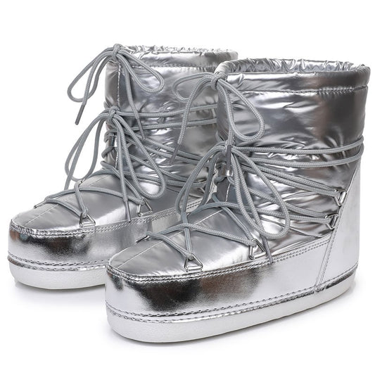 Bottes de neige mi-mollet imperméables et matelassées pour femmes - Kolesa