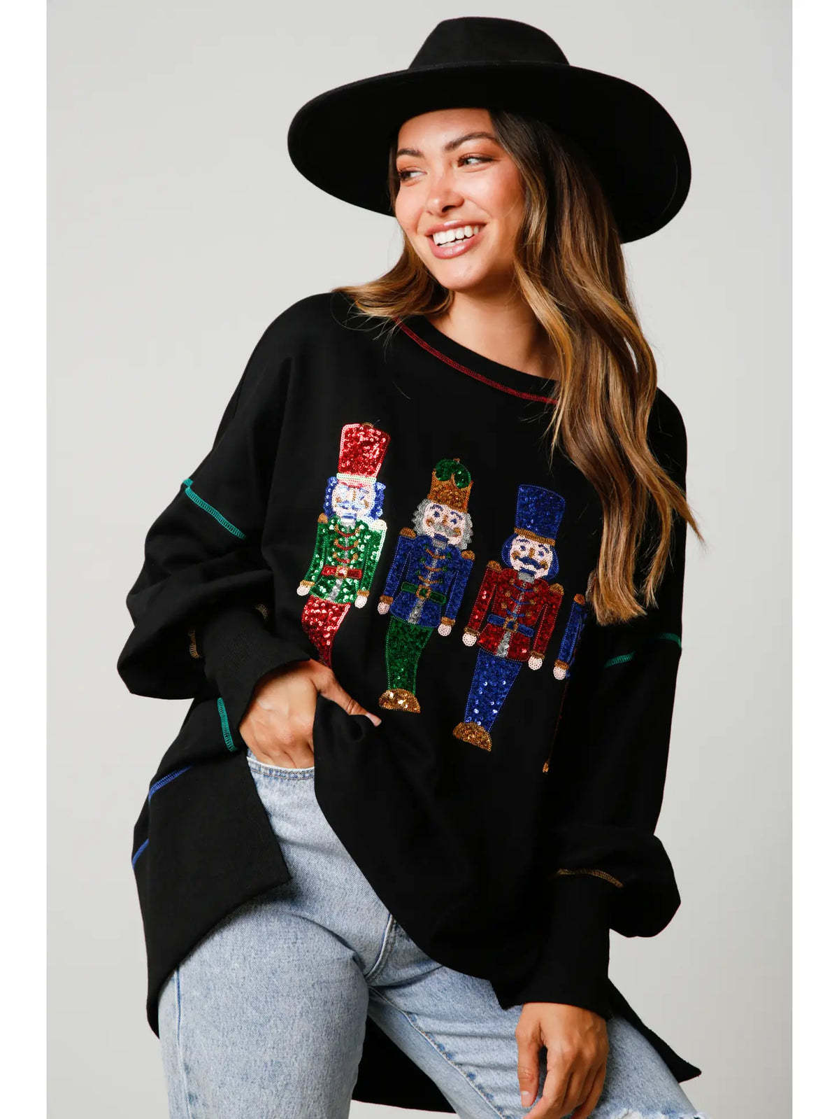 Pailletten-Pullover für Damen mit festlichen Motiven - Bellota
