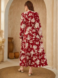 Naiara - Robe étroite à col en V et à manches longues