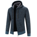 Herrenstrickjacke mit Kapuze und Innenfutter - Rynor