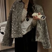 Tella - Blazer mode à paillettes pour femmes avec effet lumineux