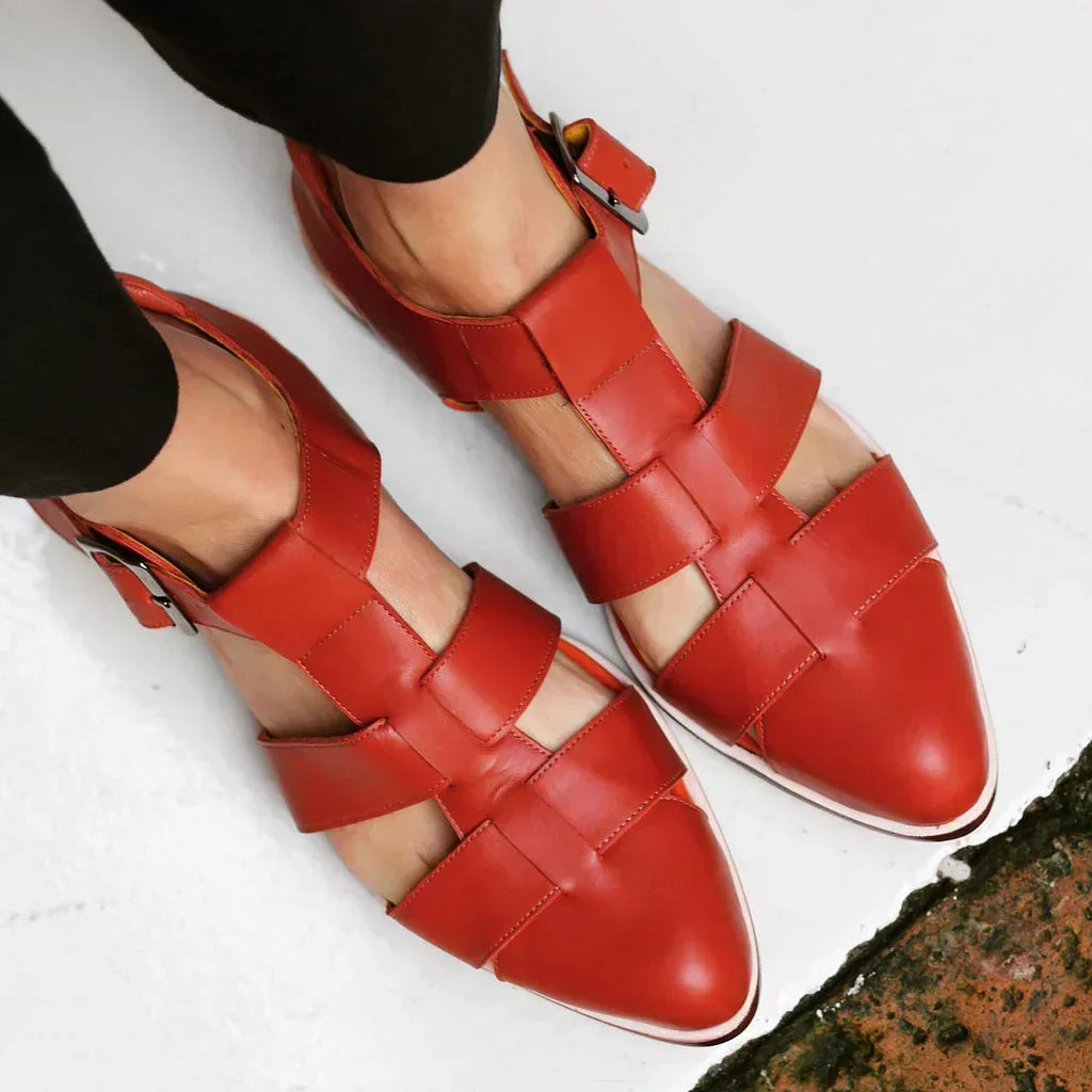Geschlossene Damen-Riemensandalen mit Schnallenverschluss - Mireva
