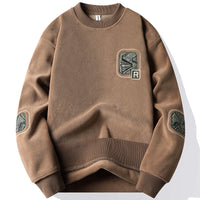 Pull homme à col rond et patchs décoratifs - Bjornik