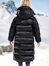 Manteau long matelassé avec capuche pour fille - Emma