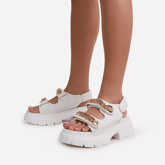 Sandales à plateforme pour femmes avec chaîne en métal - Renata