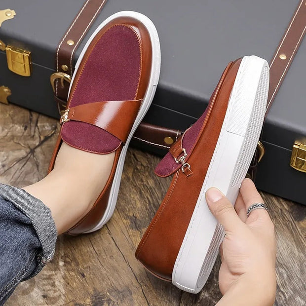 Mocassins en cuir et toile pour hommes, décontractés et élégants - Dario