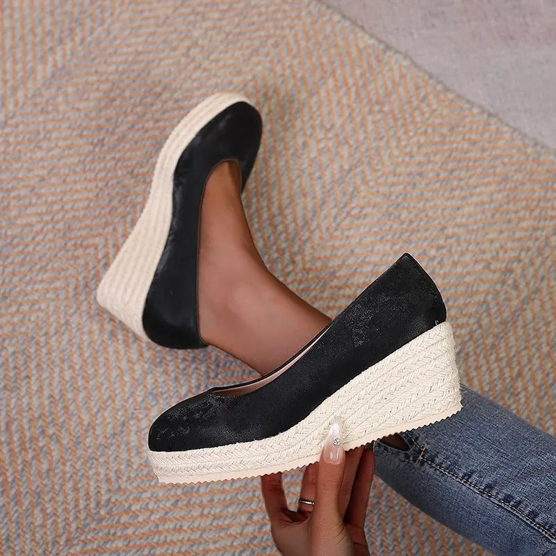 Damen Plateauschuhe mit geflochtener Sohle im Espadrille-Stil - Élodie