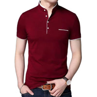 Herren-Poloshirt mit kontrastierenden Knöpfen in elegantem Schwarz - Dante