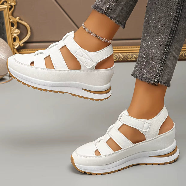 Sandales à plateforme en cuir synthétique rembourré pour femmes - Julieta