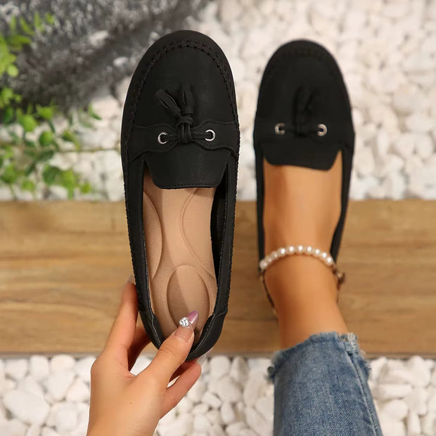 Mocassins plats antidérapants pour femmes avec nœud - Martina