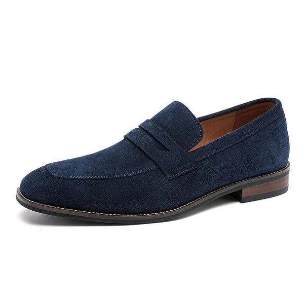 Mocassins classiques en cuir velours marron pour hommes - Lancaster