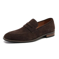 Mocassins classiques en cuir velours marron pour hommes - Lancaster