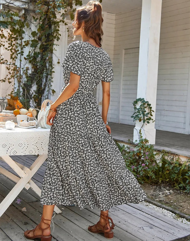 Sina - Robe longue à fleurs