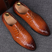 Chaussure en cuir tressé géométrique pour homme - Sören