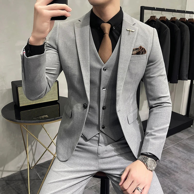 Herren 3-teiliger Anzug schlank elegant - Zimi