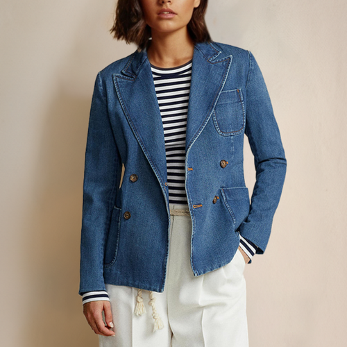 Bely - Doppelreihiger Denim-Blazer