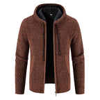 Herrenstrickjacke mit Kapuze und Innenfutter - Rynor